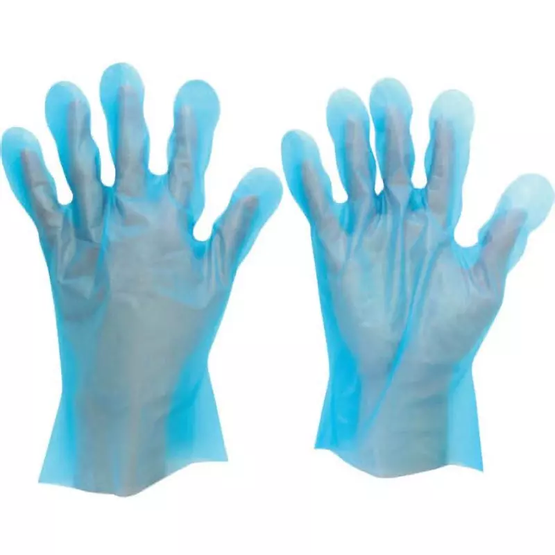 MIDORI Polyethylene Disposable Gloves Blue S Size 26.0 cm Palm Circumference, VERTE-572 (Pack of 200 Pair)