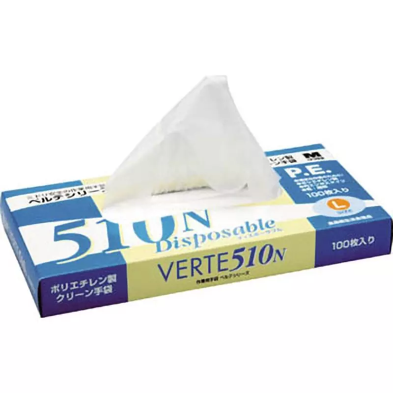 MIDORI Polyethylene Disposable Gloves Clear M Size 30.4 cm Palm Circumference, VERTE-510N-M