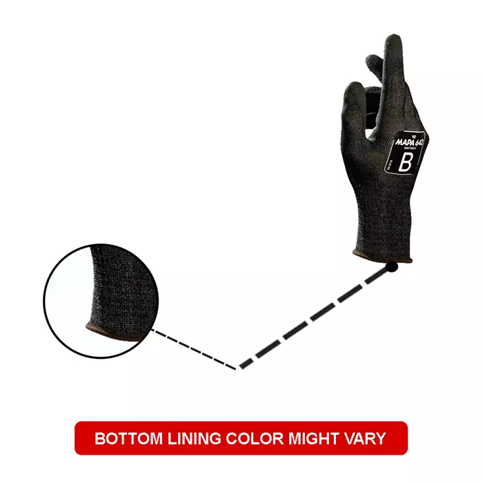 Mapa KRYTECH 642 Black Nitrile Cut Resistant Gloves Size 9 Nitrile Foam Coating, 34642019