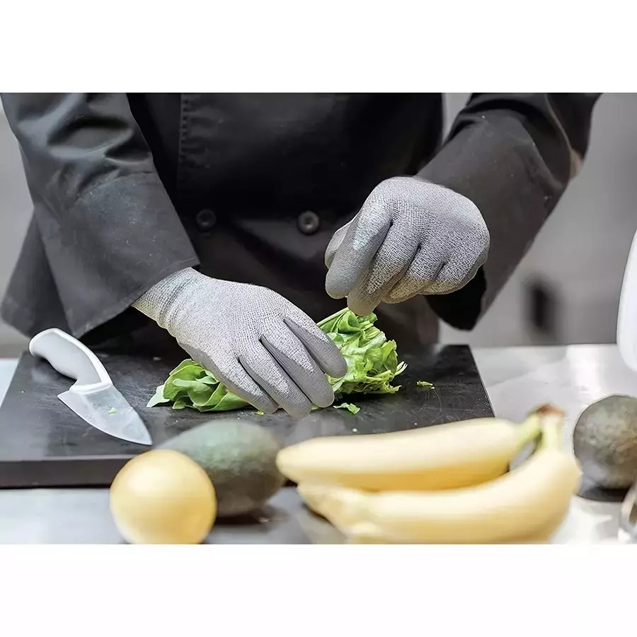 SSWW Synthetic Polyester Cut Resistant Gloves Grey Color, L Size, SSWW398 (Pack of 100 Pair)