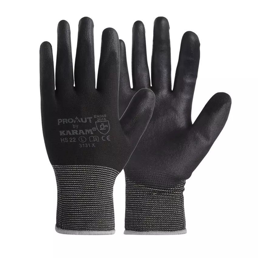 Karam HS 22 Black Large Cut Resistant Gloves, (Pack of 3 Pair)