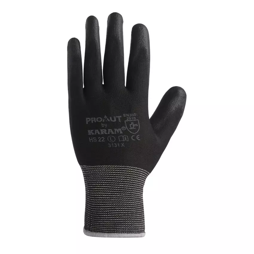 Karam HS 22 Black Large Cut Resistant Gloves, (Pack of 3 Pair)
