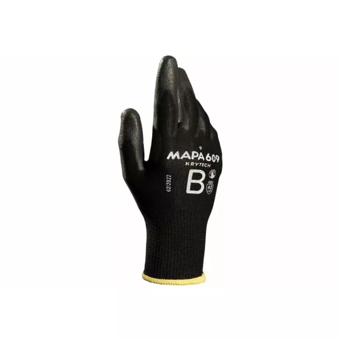 Mapa KryTech 609 Black Polyurethane Abrasion Resistant Cut Resistant General Purpose Puncture Resistant Tear, 34609007