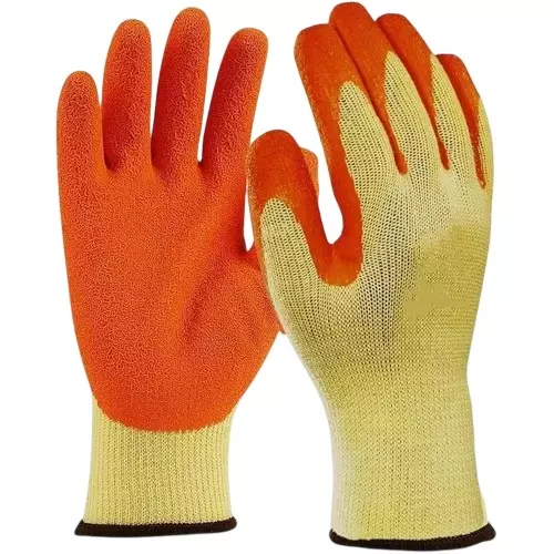 UTEX ComfyPro Safety Hand Gloves Yellow & Orange L Size Latex for Industrial Use, HA504 (Pack of 24 Pair)