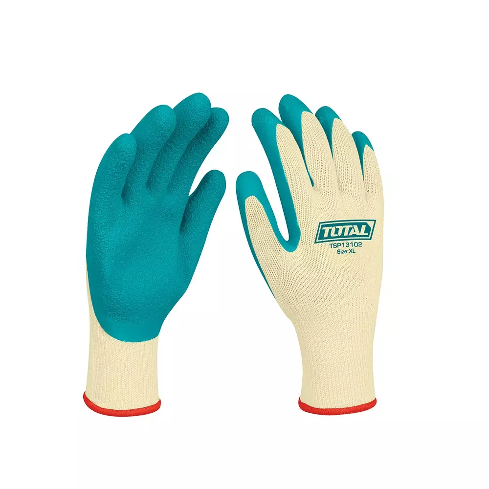 Total Latex Gloves Cotton/Polyester Seamless Knitted Shell Full Finger XL Size For Heavy Cargo Handling Worker, TSP13102