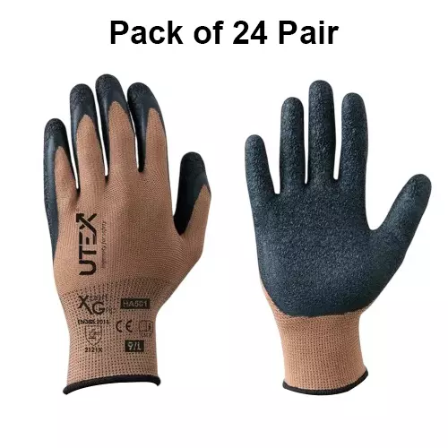 utex-xpert-grip-safety-hand-gloves-brown-black-m-size-latex-for-industrial-use-ha501-pack-of-24-pair
