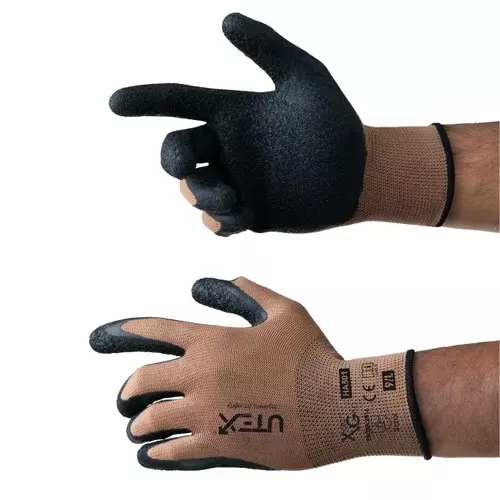 utex-xpert-grip-safety-hand-gloves-brown-black-m-size-latex-for-industrial-use-ha501-pack-of-24-pair
