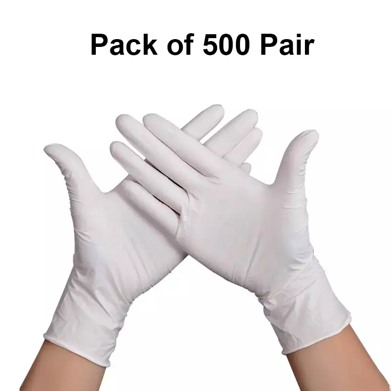 3P Non-Sterile Hand Gloves Left, Right Hand Orientation White for Surgical or General Medical Use (Pack of 500 Pairs)