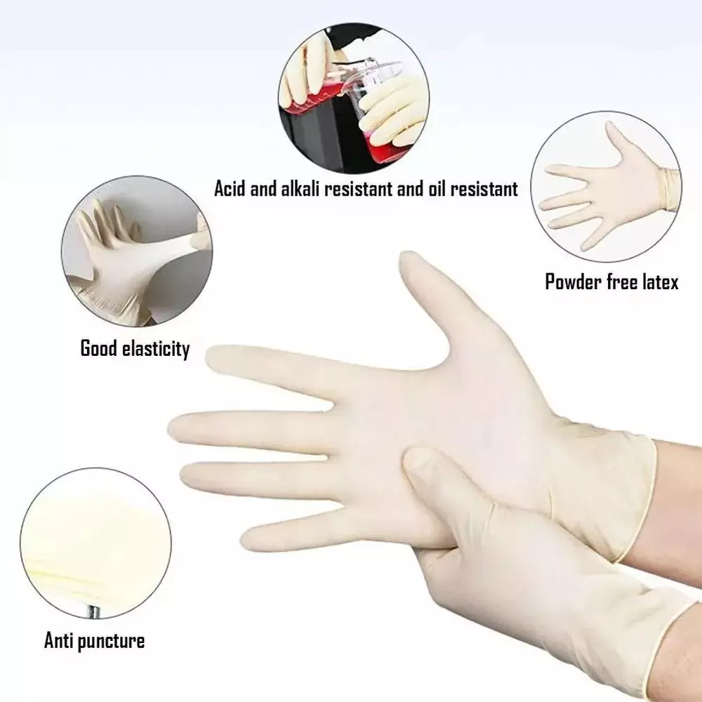 3P Latex Examination Hand Gloves Left, Right Hand Orientation White for Surgical or General Medical Use (Pack of 750 Pairs)