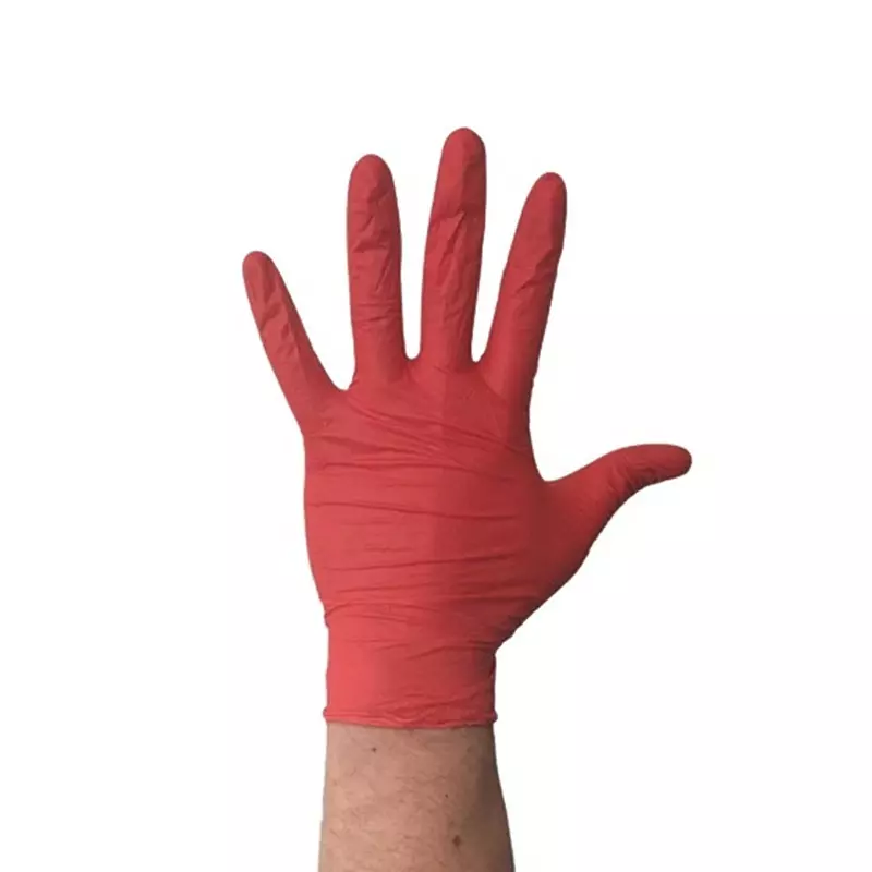 RS PRO Disposable Gloves Nitrile XL 200 Gloves Red Food Safe Powder Free, 2458980 (Pack of 100)