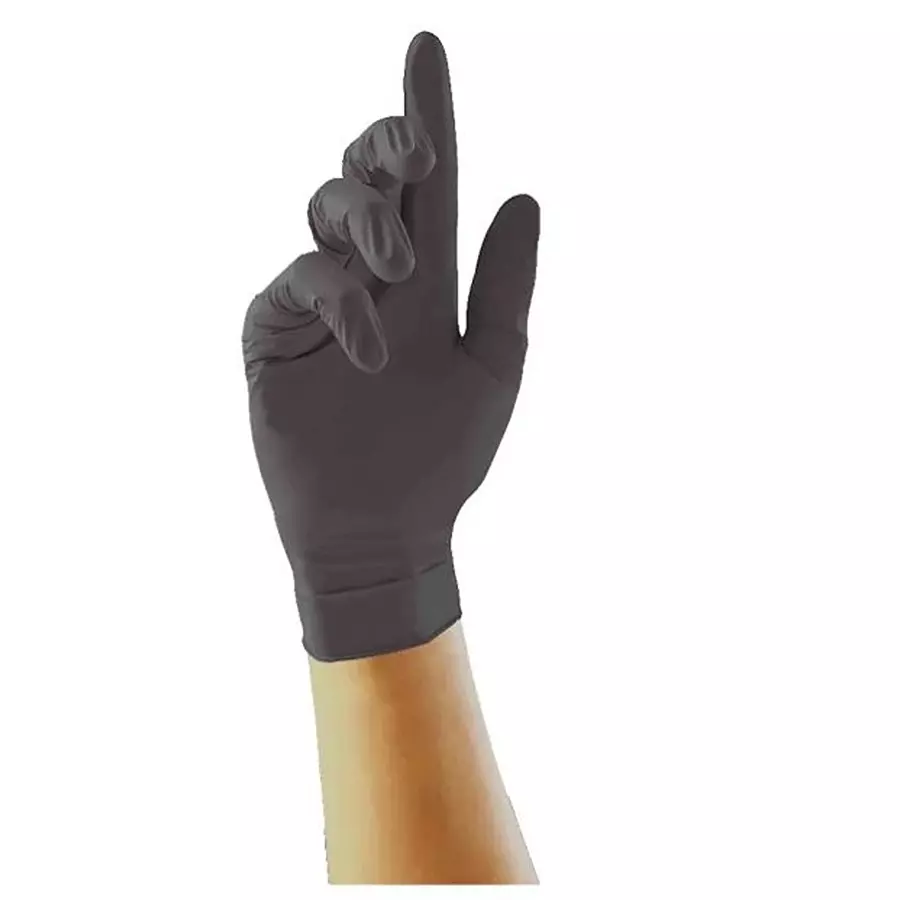 RS PRO Disposable Gloves Nitrile S 200 Gloves Black Powder Free, 2649551 (Pack of 100)