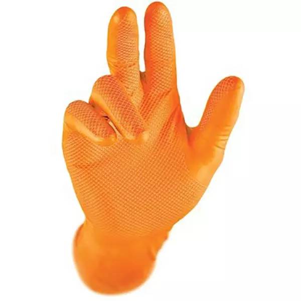 RS PRO Disposable Gloves Nitrile 50 Gloves Orange Food Safe Powder Free, 2535167 (Pack of 50)