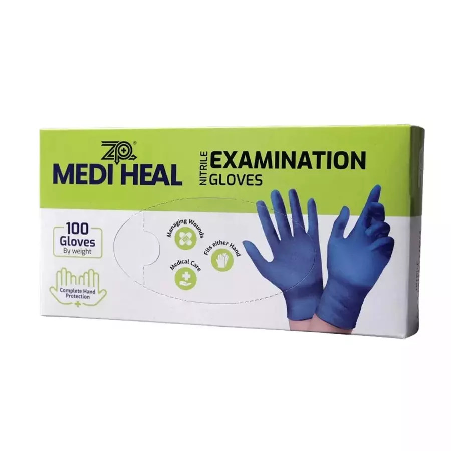 MEDI HEAL 9 inch Blue Nitrile Gloves, MH-100