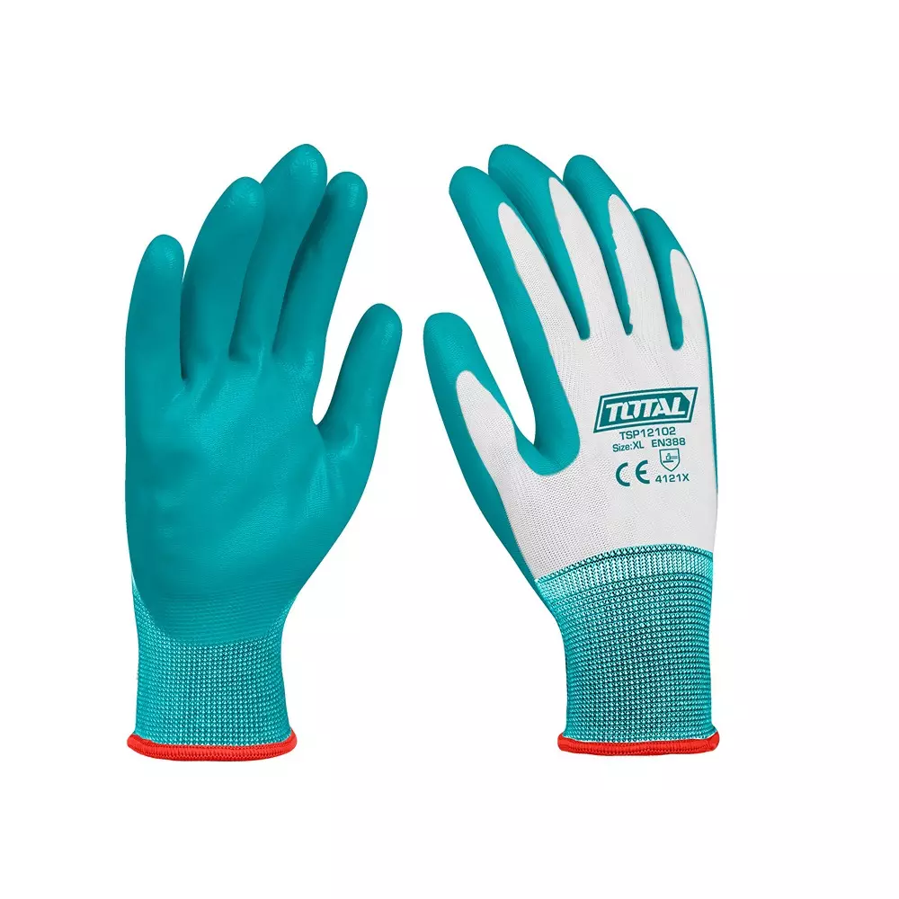 Total Nitrile Gloves Smooth And Rough-Texture Palm 13 Gauge XL Size, TSP12102