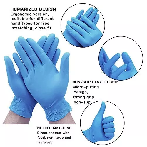 3P Nitrile Examination Hand Gloves Left, Right Hand Orientation Blue for Surgical or General Medical Use (Pack of 500 Pairs)