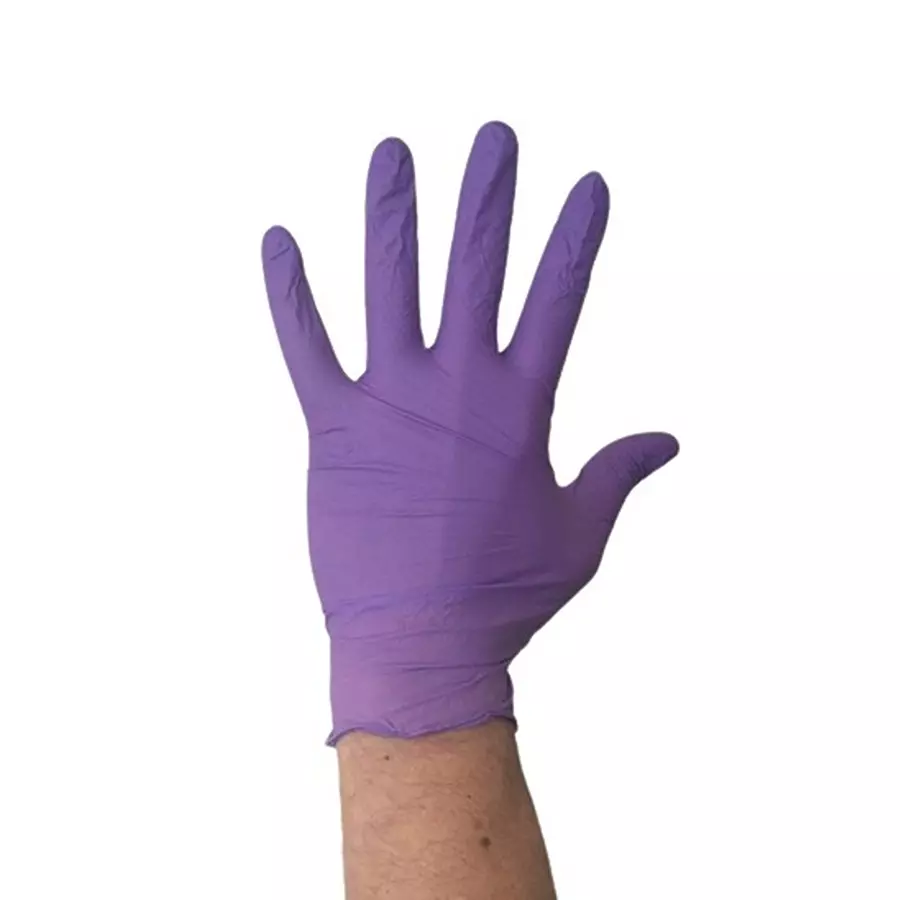 RS PRO Disposable Gloves Nitrile XL 200 Gloves Purple Food Safe Powder Free, 2458994