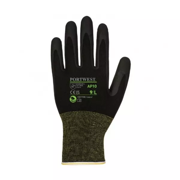 portwest-15-gauge-liner-hand-glove-nitrile-coating-black-l-size-bamboo-nylon-for-industrial-use-ap10k8rl