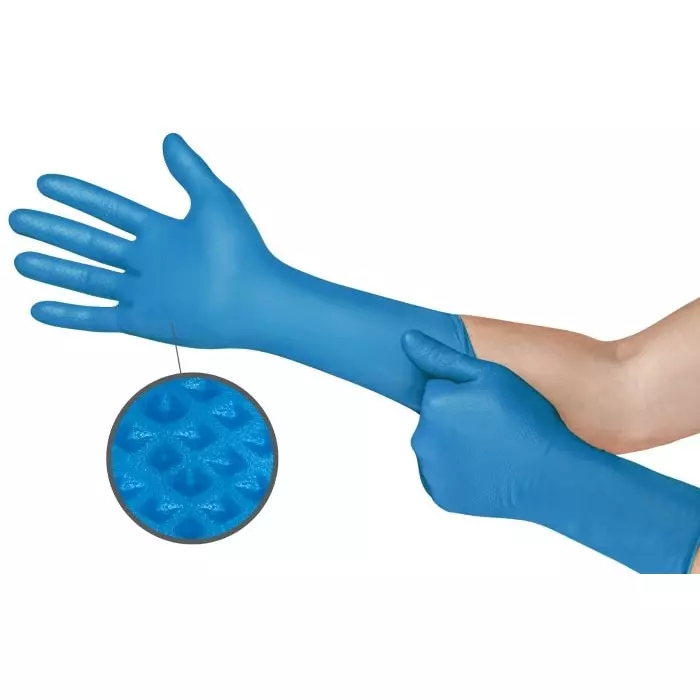 Ansell MicroFlex 93-283 Blue Nitrile Extra Grip Work Gloves Size 11.5-12 XXXL, 93283120