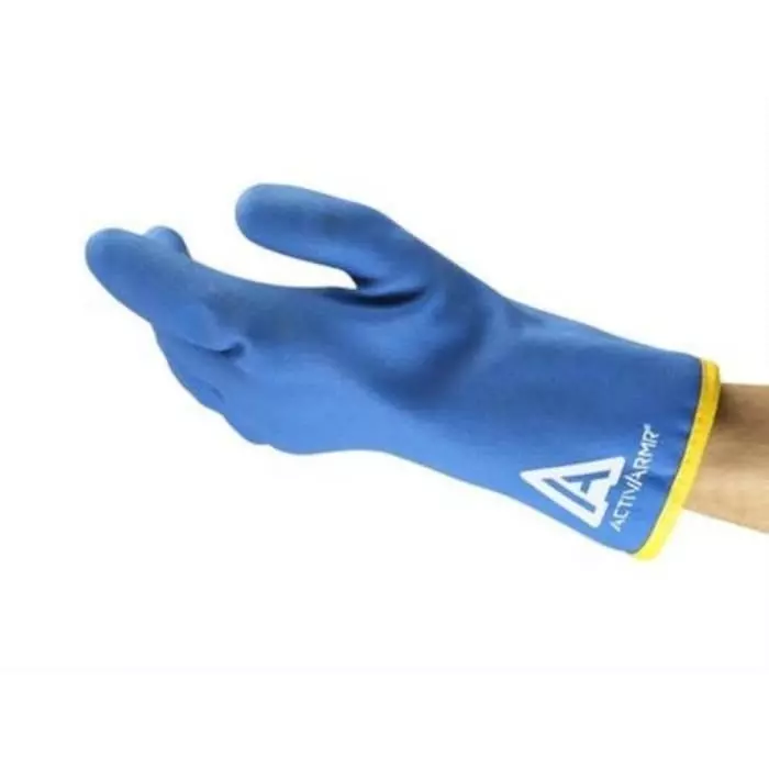 Ansell ActivArmr 97-681 Blue Acrylic Nylon (Liner) Cold Resistant Waterproof Gloves Size 11 PVC Coating, 97681110