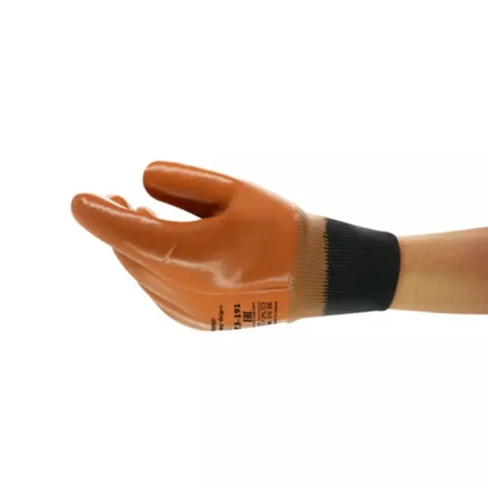 Ansell ActivArmr Winter Monkey Grip 23-191 Orange Cotton Cold Resistant Work Gloves Size 11 PVC Coating, 23191110