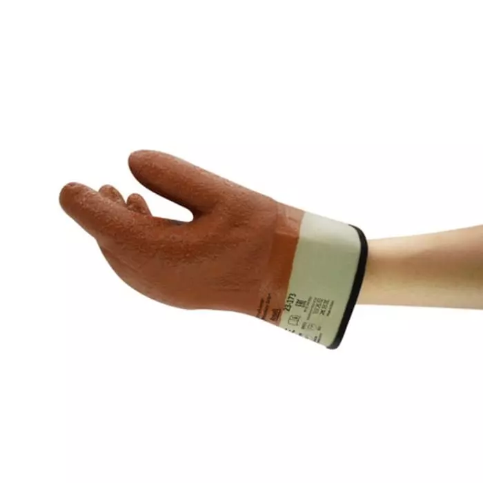 Ansell ActivArmr Winter Monkey Grip 23-173 Orange Cotton Cold Resistant Gloves Size 10 PVC Coating, 23173100
