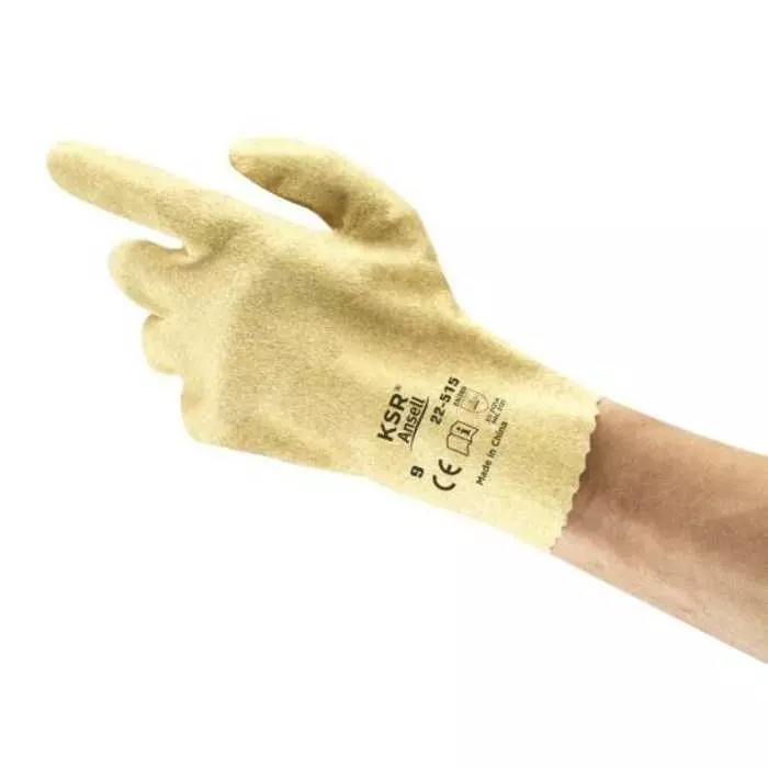 Ansell KSR 22-515 Yellow Cotton Extra Grip Gloves Size 7 PVC Coating, 22515070