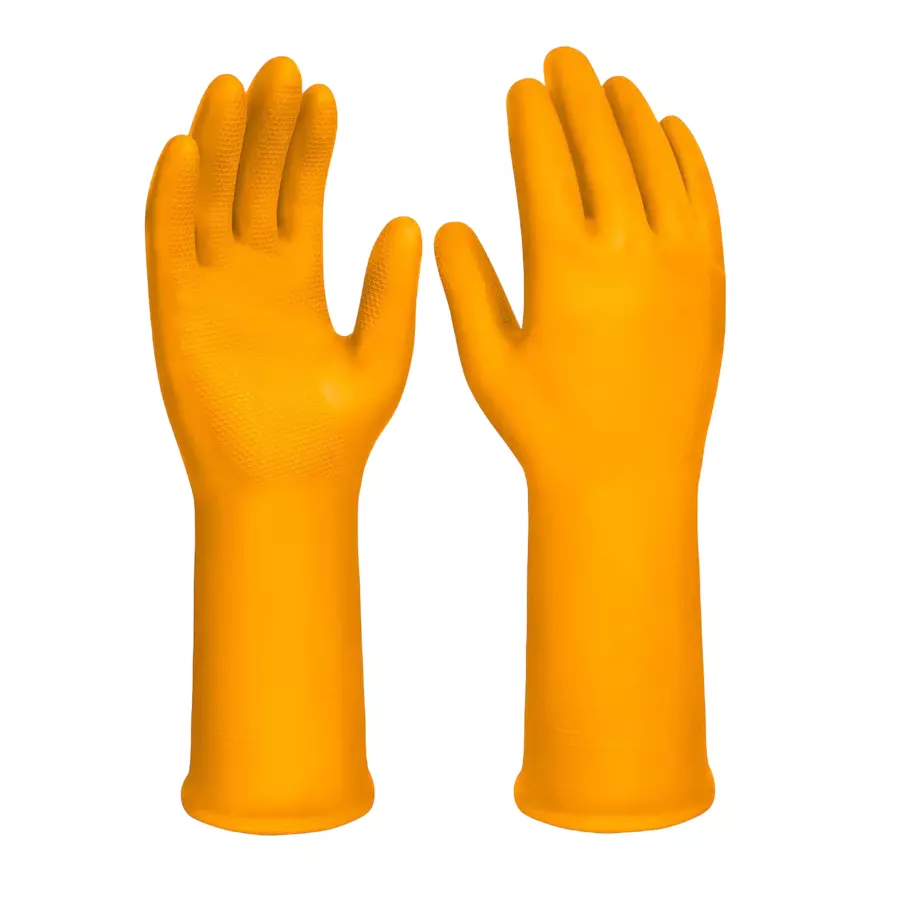 Ingco PVC Safety Gloves Size Large, Length 32 cm for Gardener, Cleaner, And Other General Tasks, HGVP01 (Pair of 1)