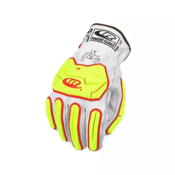 Ansell R-665 White Leather Abrasion Resistant Cut Resistant Work Gloves Size 12, 665-12