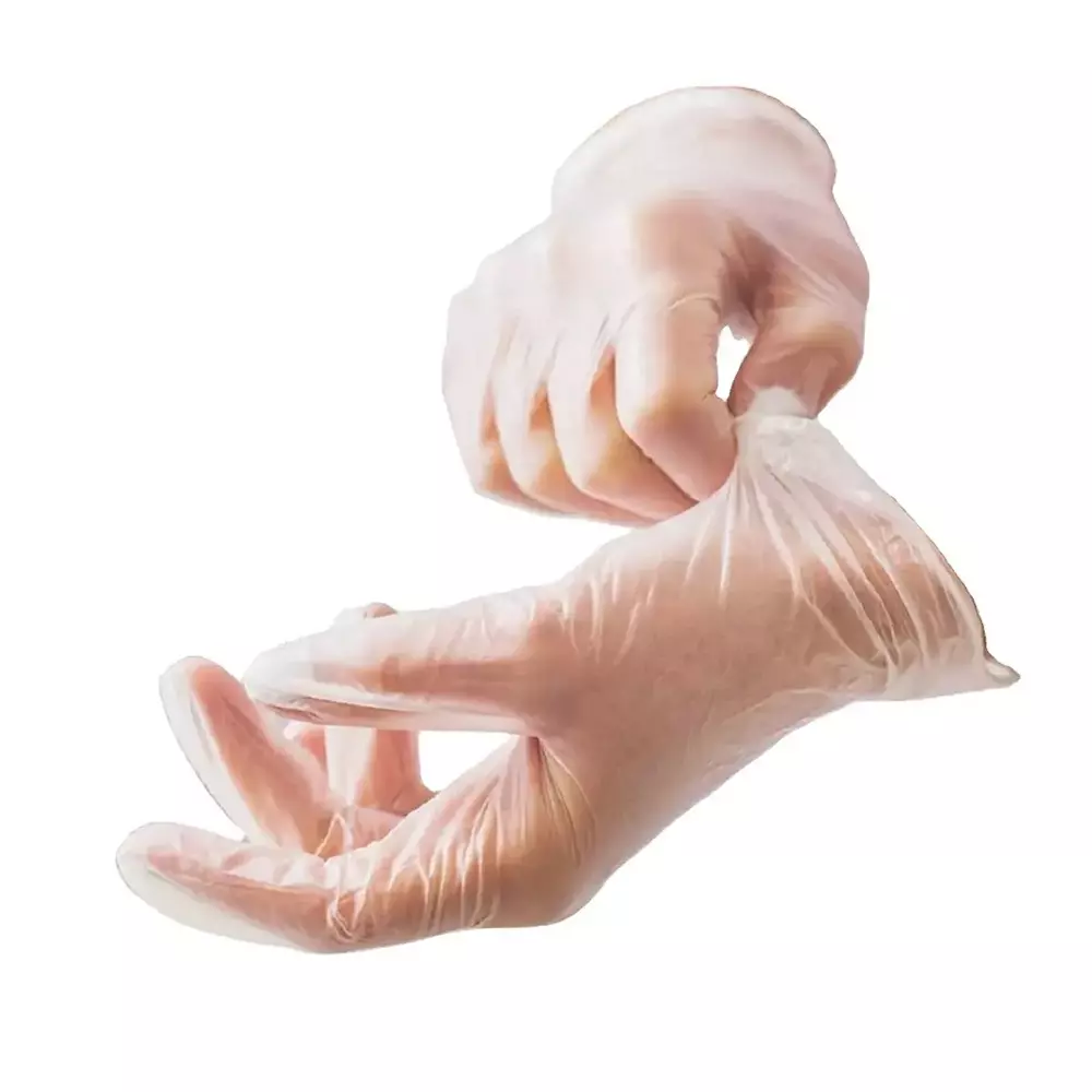 3P Vinyl Examination Hand Gloves Left, Right Hand Orientation Transparent for Food & Cooking (Pack of 1250 Pairs)