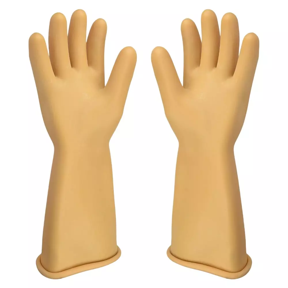 Veltrix Electrical Insulated Hand Gloves 33 KV Working Voltage 355.6 mm (14 Inch) Size (Pack of 3 Pair)