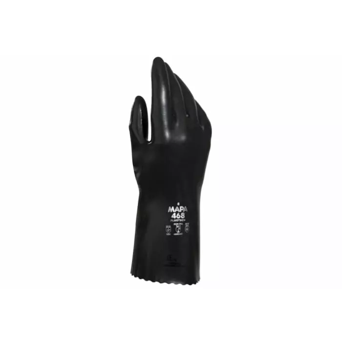 Mapa FluoTech 468 Black Fluoroelastomer Abrasion Resistant Cut Resistant General Purpose Puncture Resistant Tear, 34468008