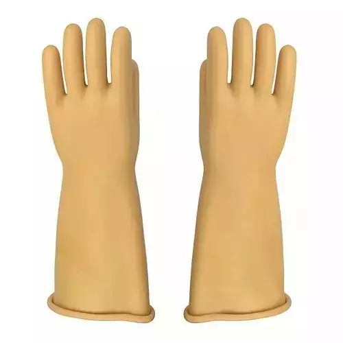 BEGGOSAFE Electrical Insulated Rubber Gloves 33 KVA Cream Color for Electrical Work