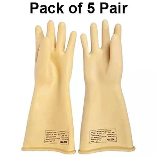 angelsafe-11-kva-electrical-gloves-insulated-rubber-body-free-size-cream-color-for-protection-from-high-voltage-electric-shocks-pack-of-5-pair