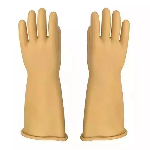BEGGOSAFE Electrical Insulated Rubber Gloves 33 KVA Cream Color for Electrical Work (Pack of 5 Pair)