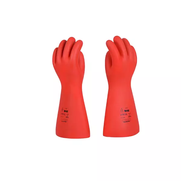 Raychem Electric Hand Gloves Rubber XL Size Full Fingered Red & White for Industrial & Factory Use, Class 3 (Pack of 1 Pair)