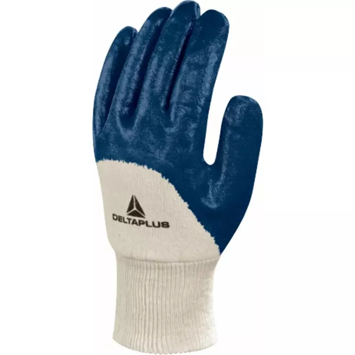 Delta Plus Blue Waterproof Work Gloves Size 10 Nitrile Coating, NI15010 (Pack of 12 Pair)