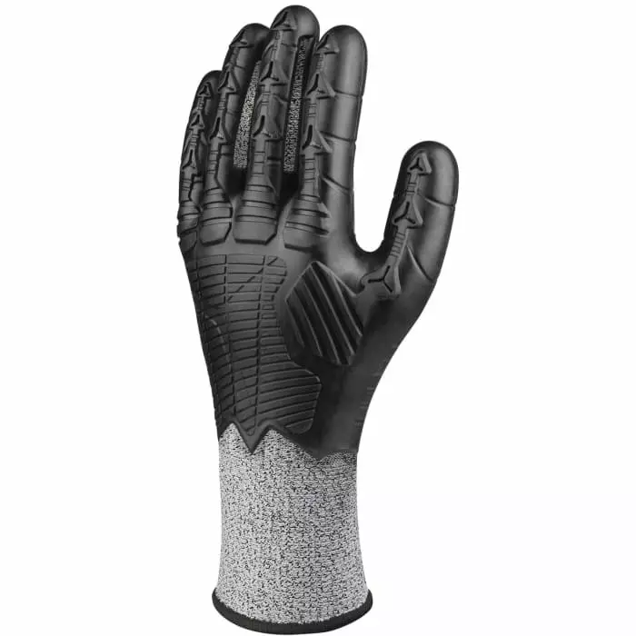 Delta Plus EOS Flex CUT B Black SOFT nocut fibre Cut Resistant Heat Resistant Work Gloves Size 9 TPE Coating, VV921NO09 (Pack of 6 Pair)