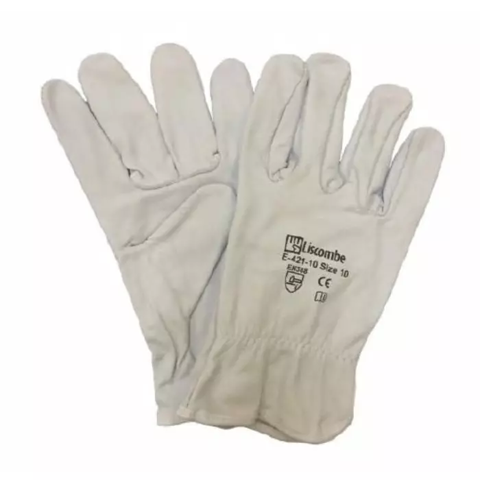 Liscombe 421 Grey Leather General Handling Material Handling Work Gloves Size 8, 421-S-08