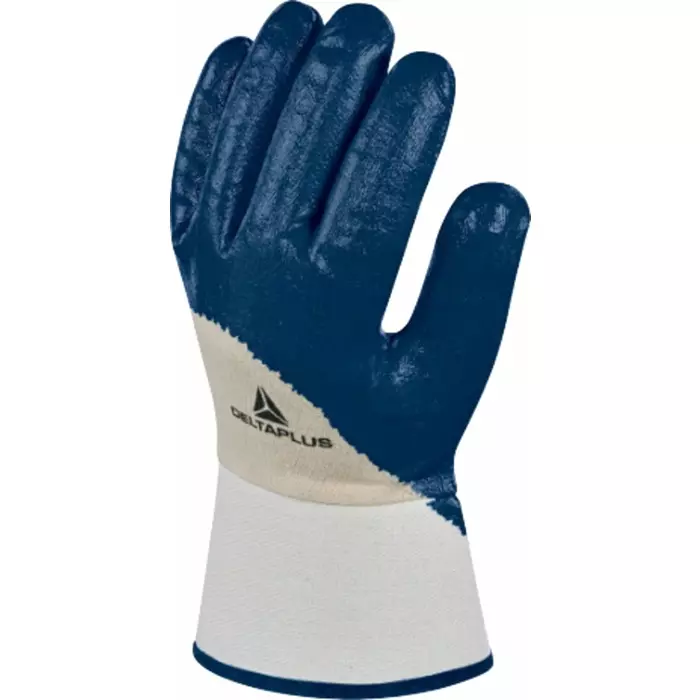 Delta Plus Blue Waterproof Work Gloves Size 10 Nitrile Coating, NI17010 (Pack of 12 Pair)