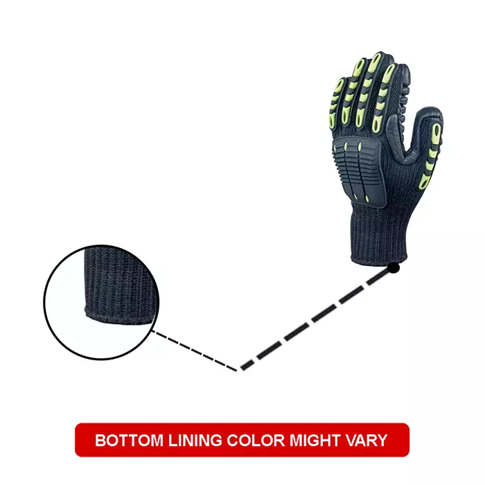 Delta Plus Black Yellow Anti-Vibration Work Gloves Size 10, VV904JA10 (Pack of 12 Pair)
