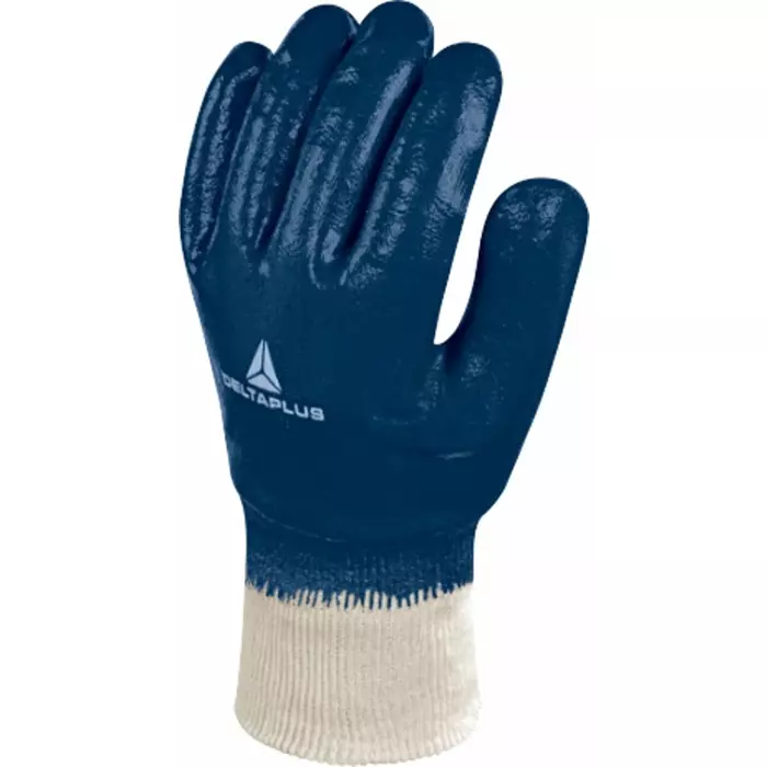 Delta Plus Blue Waterproof Work Gloves Size 10 Nitrile Coating, NI15510 (Pack of 12 Pair)
