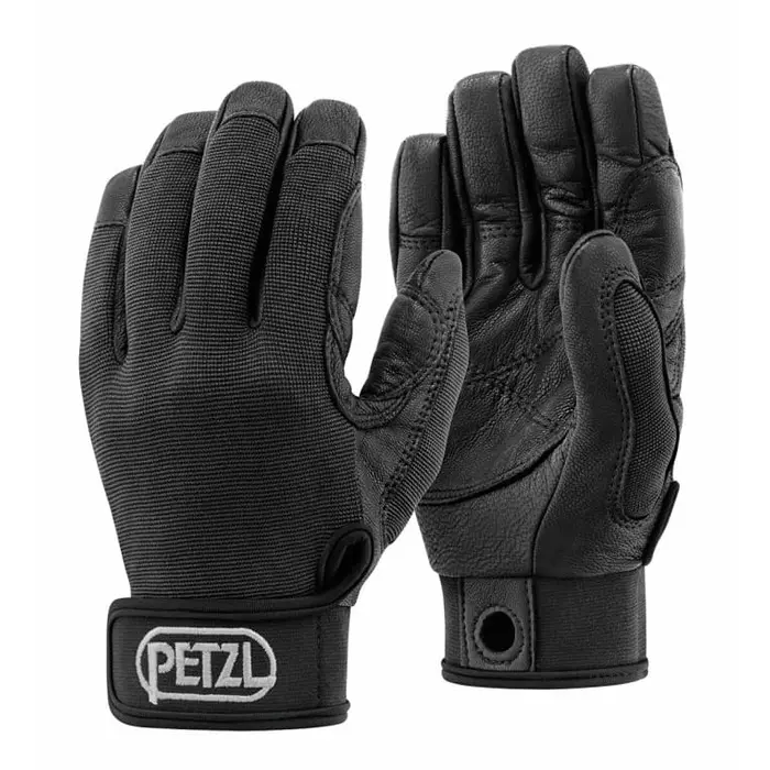 Petzl Black Leather Neoprene Rappelling Work Gloves Size 9.5 XL, K52 XLN