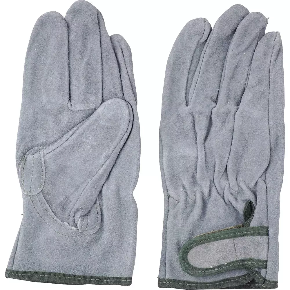 MonotaRO Cowhide Leather Gloves, Oil Processing, With Hook-And-Loop Fastener L Size, 8616634 (1 Pair)