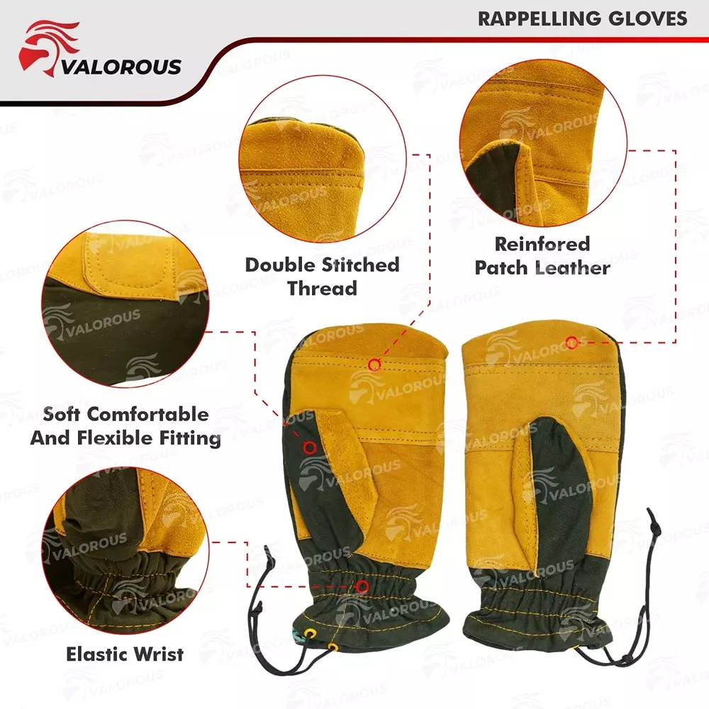 efficacy-anti-slip-durable-rope-gloves-made-of-leather-in-yellow-black-color-for-freeriders-professional-mountain-guides-pair-of-5