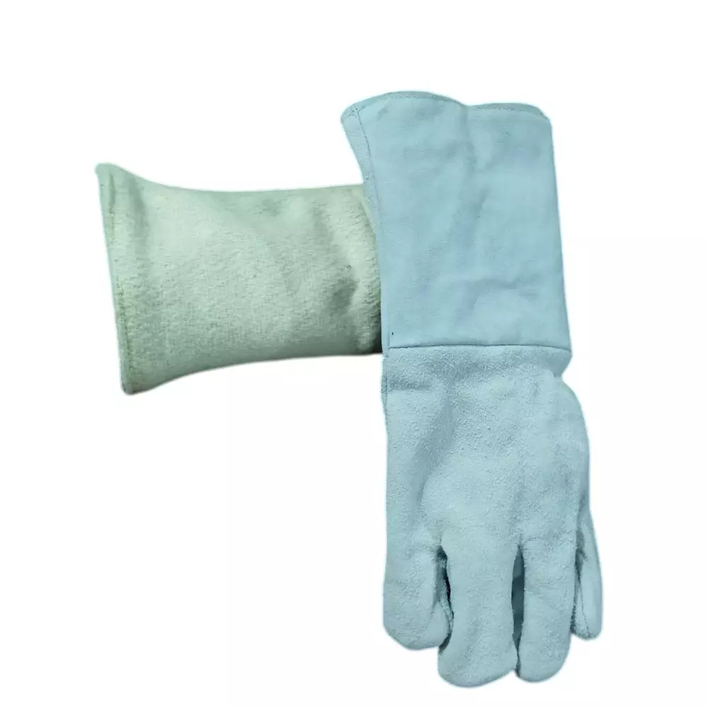 GENERIC Heat Safety Hand Gloves Leather Gray (14 inch) 355.6 mm