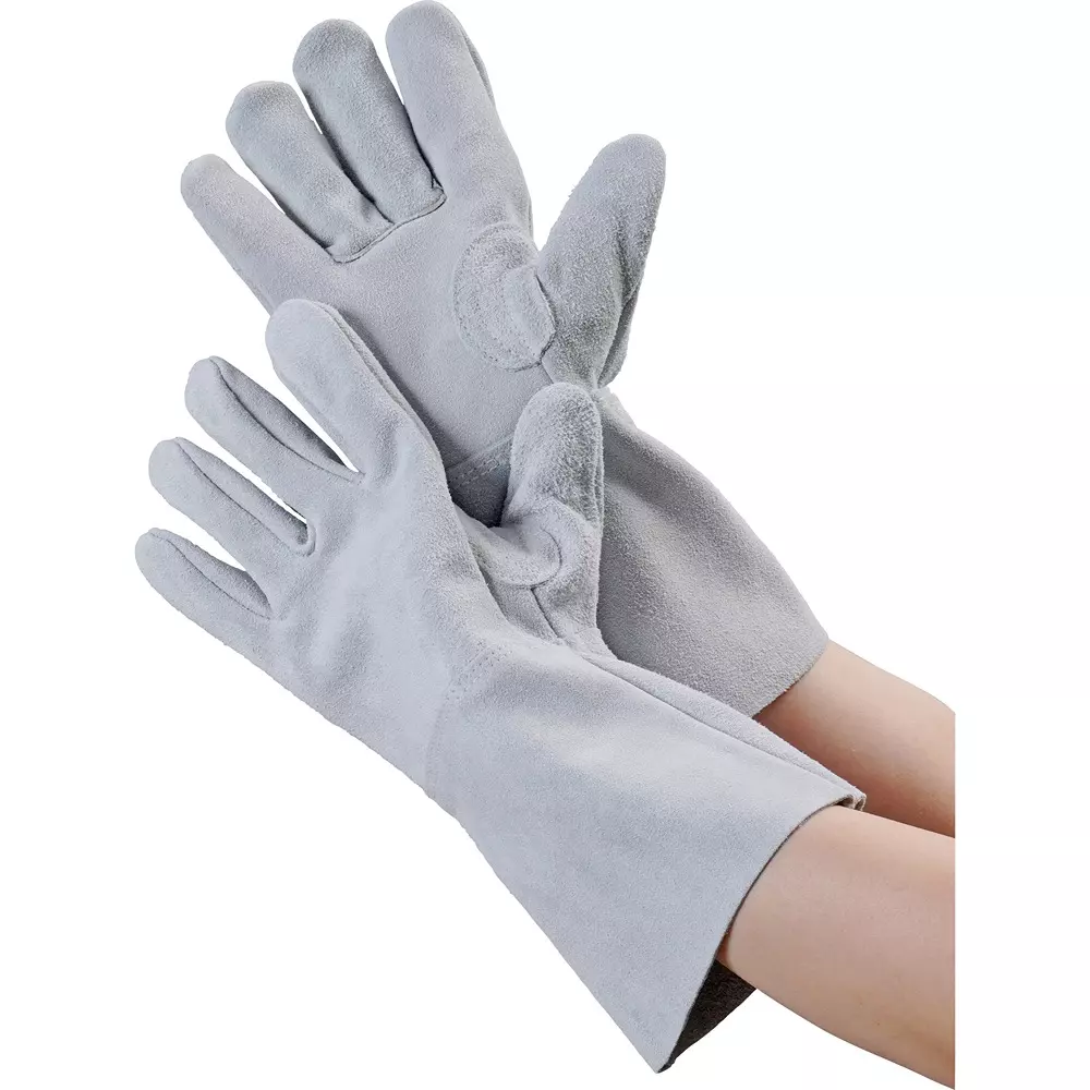 MonotaRO Cowhide Split Leather Welding Gloves, Plain Seam LL Size, 12126390 (1 Pair)