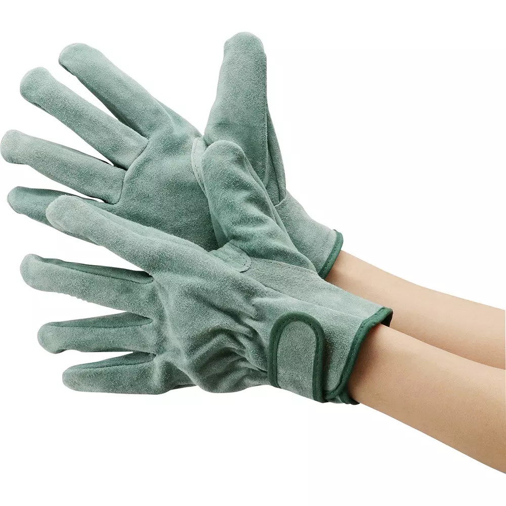 MonotaRO Cowhide Leather Oil Processing Gloves With Cotton And Hook-And-Loop Fastener Free Size, 33238547 (1 Pair)