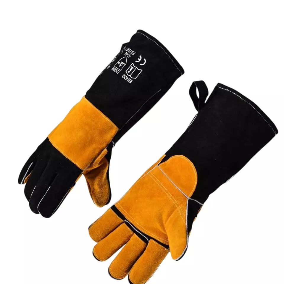 HANMECH Animal Handling Leather Gloves Kevlar Gauntlet for Saftey Against Cats, Dogs, Reptile, Birds Size 457 mm (18 inch)