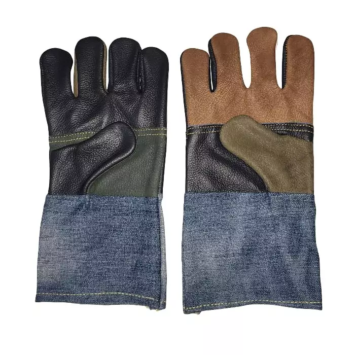 hanmech-leather-denim-gloves-double-palm-assorted-color-size-14-inch-pack-of-5