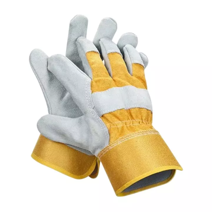 HANMECH Split Leather Welding Gloves Heavy Duty Cut & Tear Resistant Size 10 inch (Pack of 5)